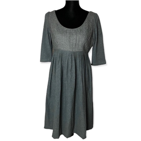 Phoebe Couture Dresses & Skirts - Phoebe Couture womens empire waist pleated wool scoop neck babydoll dress size 8